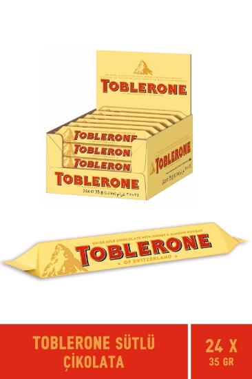 Toblerone Sütlü Bar Çikolata 35 gr - 24 Adet