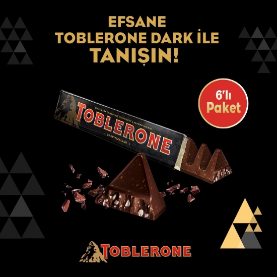 Toblerone Dark Bitter Çikolata 100g - 6'lı Paket