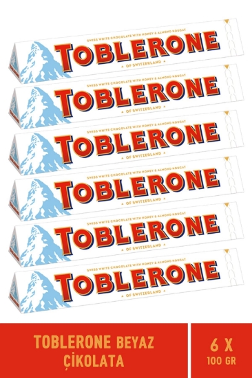 Toblerone White Beyaz Çikolata -  (6 x 100 gr) 6 Adet