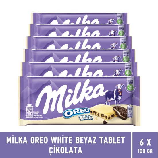 Milka Oreo White Beyaz Tablet Çikolata 100 gr - 6 Adet