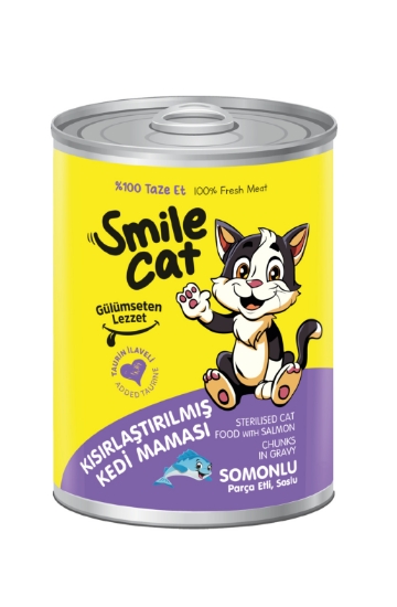 Smile 400 Gr Konserve Kedi Maması Kısır Somonlu  Sml-021