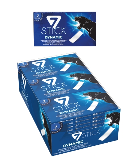 7 STICK Dinamik Şekersiz Sakız 14,5 gr X 24'lü Paket