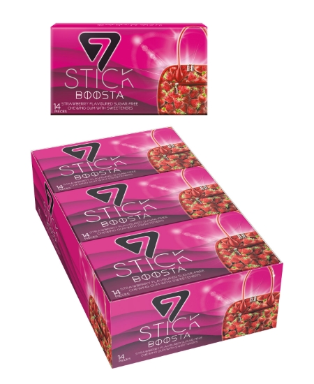 7 STICK Çilek Aromalı Şekersiz Sakız 29 gr X 12'li Paket