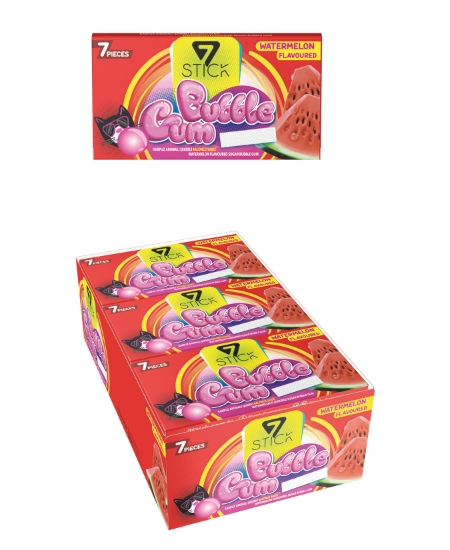 7 STICK Karpuz Aromalı Balonlu Sakız 14,5 gr X 24'lü Paket