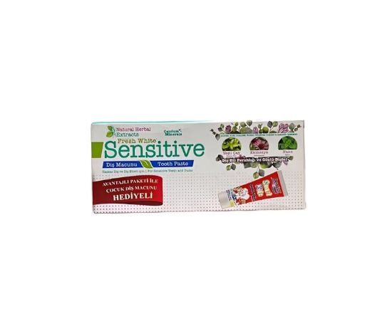 SENSİTİVE BİTKİSEL YEŞİL ÇAY LI  2'Lİ SET DİŞ MACUNU 75+75 ML (6'LI)