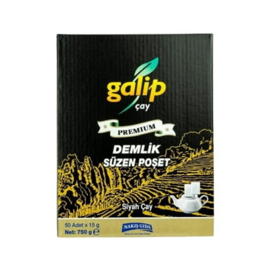 Galip Premium Demlik Süzen Poşt Çayı 50 Demlik Poşet 750 Gr