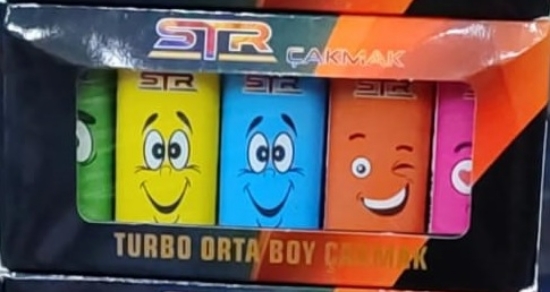 Str Dolumlu Izgaralı Jet Çakmak (Emoji)