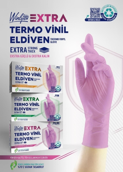 Winlyex Termo Vinil Eldiven Mor M 100Lü