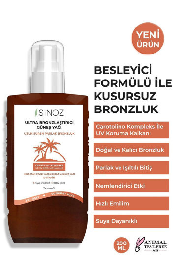 Sinoz Güneş Yağı Bronzlaştırıcı 200 Ml