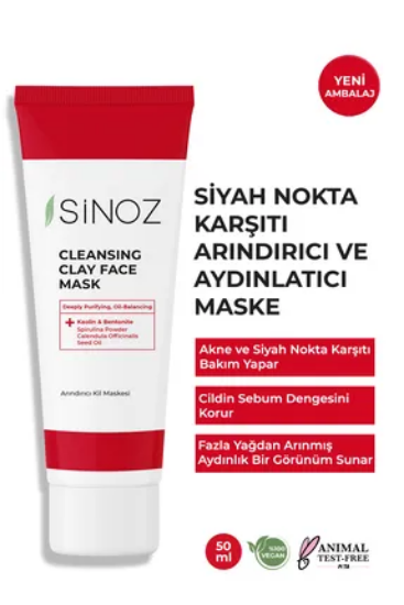 Sinoz Siyah Nokta Karşıtı Arındırıcı Yüz Bakım Maskesi 50 ml