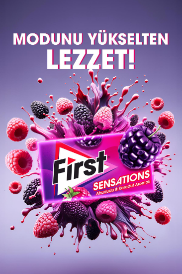 First Sensations Ahududu&Karadut Aromalı Sakız 27 gr - 12 Adet