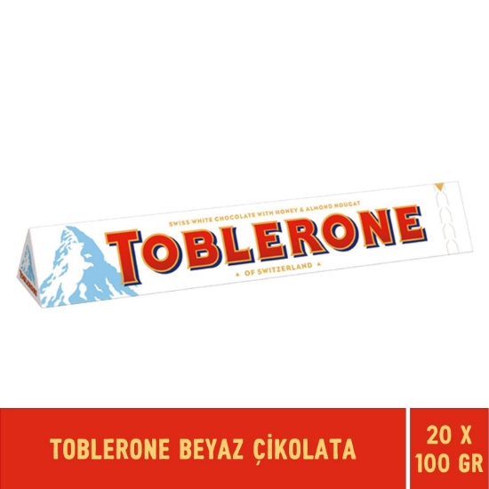 Toblerone White Beyaz Çikolata 100 Gr X 20 Adet