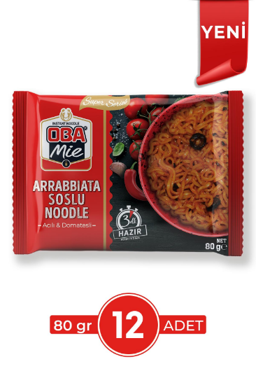 Oba Mie Arrabbiata Soslu Noodle 80 Gr 12'li Paket