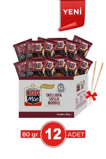 Oba Mie Tatlı Soya Soslu Noodle 80 Gr 12'li Paket