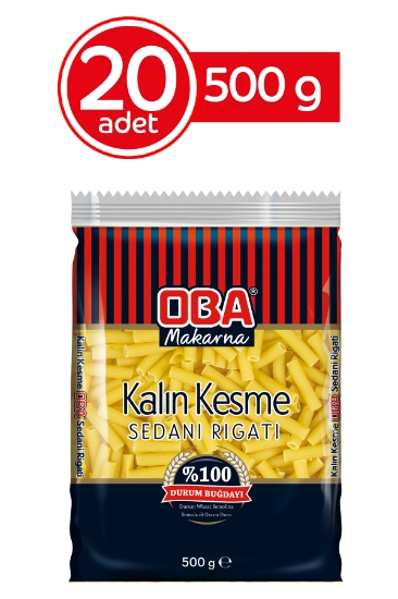 Oba Makarna Kalın Kesme 500 Gr * 20 Adet