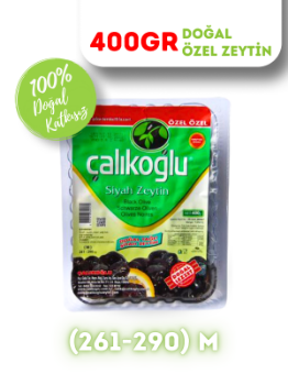 Çalıkoğlu Doğal Gemlik Özel Siyah Zeytin 400 gr (261-290) M