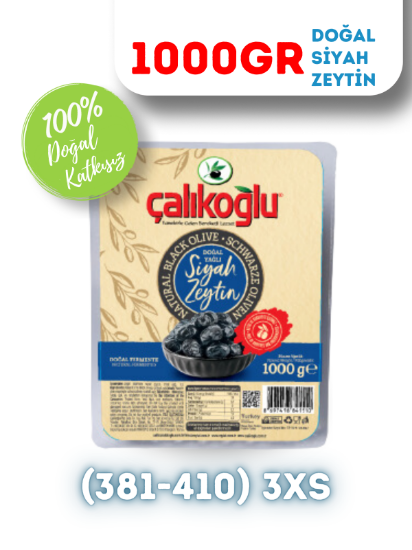 Çalıkoğlu Doğal Gemlik Siyah Zeytin 1000 gr (381-410) 3XS