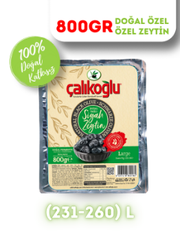 Çalıkoğlu Doğal Gemlik Özel Özel Siyah Zeytin 800 gr (231-260) L