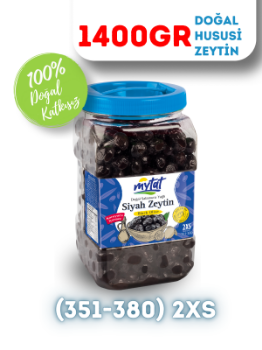 Mytat Doğal Gemlik Hususi Siyah Zeytin 1400 gr (351-380) 2XS