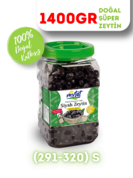 Mytat Doğal Gemlik Süper Siyah Zeytin 1400 gr (291-320) S