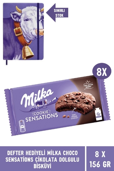 Milka Defter Hediyeli Milka Choco Sensations Çikolata Dolgulu Bisküvi 156 gr - 8 Adet