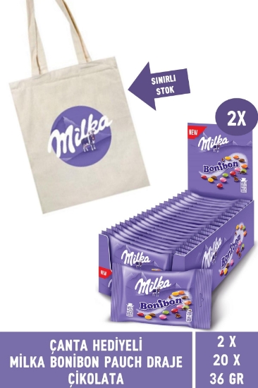 Milka Çanta Hediyeli Milka Bonibon Pauch Draje Çikolata 36 gr - 40 Adet