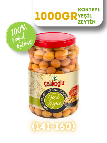 Çalıkoğlu Doğal Kokteyl Yeşil Zeytin 1 kg (141-160)