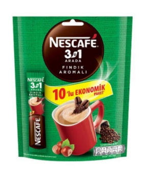 Nescafe 3'ü 1 Arada 10'lu Paket Fındık Aromalı