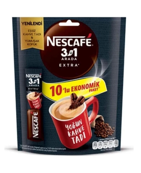 Nescafe 3'ü 1 Arada 16,5 gr 10'lu Paket Extra