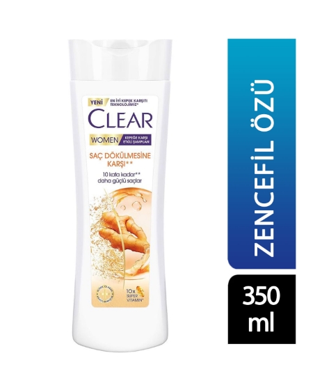 clear, clear women, zencefilli, saç dökülmesine karşı, clear şampuan, 350 ml