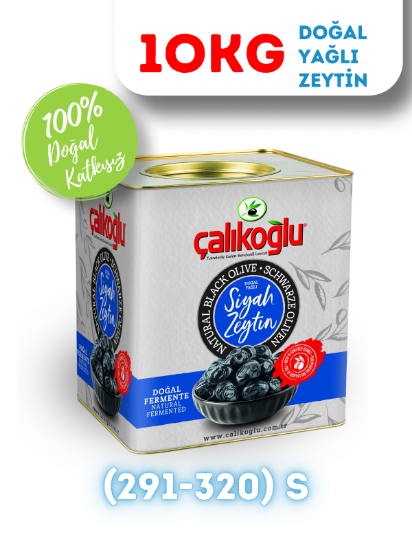 Çalıkoğlu Doğal Gemlik Özel Seçme Yağlı Siyah Zeytin 10 kg (291-320) S