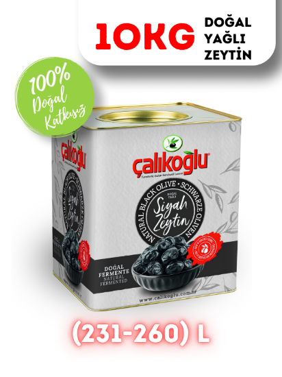 Çalıkoğlu Doğal Gemlik Özel Özel Yağlı Siyah Zeytin 10 kg (231-260) L