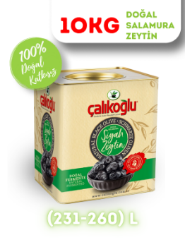 Çalıkoğlu Doğal Gemlik Özel Özel Salamura Siyah Zeytin 10 kg (231-260) L