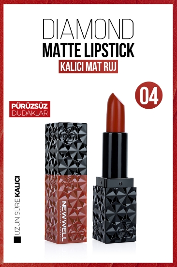 New Well Diamond Matte Lipstick 04| Gün Boyu Kalıcı