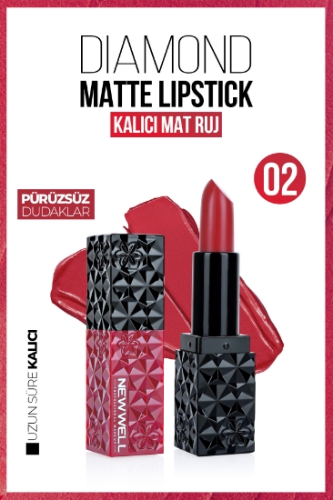 New Well Diamond Matte Lipstick 02| Gün Boyu Kalıcı