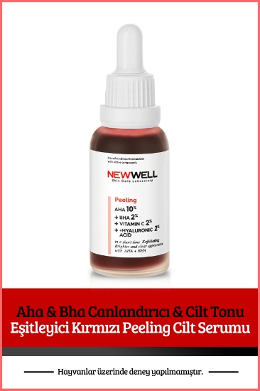 New Well Aha & Bha Canlandırıcı & Cilt Tonu Eşitleyici Kırmızı Peeling Cilt Serumu 30 Ml