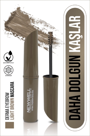 New Well Derma Eyebrow Mascara Light Brown | Kaş Maskarası Açık Kahve