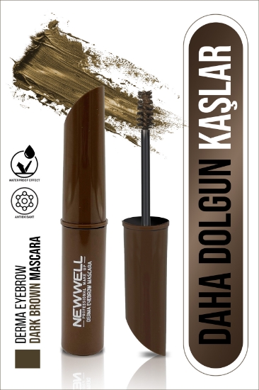 New Well Derma Eyebrow Mascara Dark Brown | Kaş Maskarası Koyu Kahve