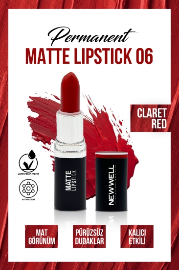 New Well Permanent Matte Lipstick 06 Claret Red | Uzun Süre Kalıcı