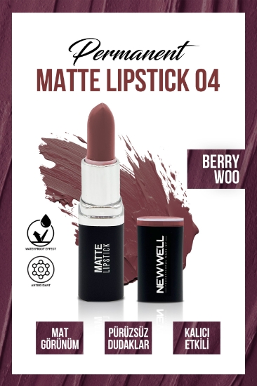 New Well Permanent Matte Lipstick 04 Berry Woo | Uzun Süre Kalıcı