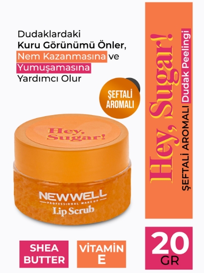 New Well Hey Sugar! Şeftali Aromalı Dudak Peelingi 20gr