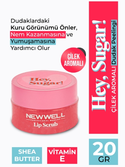 New Well Hey Sugar! Çilek Aromalı Dudak Peelingi 20gr