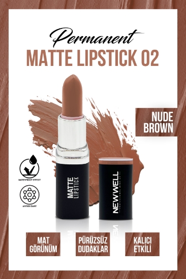 New Well Permanent Matte Lipstick 02 Nude Brown | Uzun Süre Kalıcı