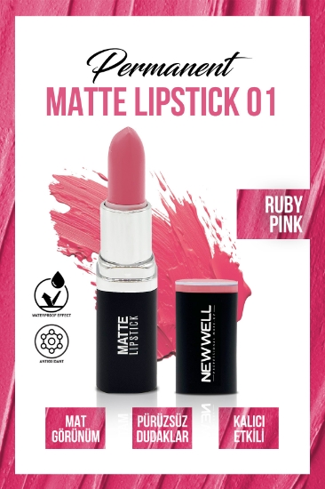 New Well Permanent Matte Lipstick 01Ruby Pink | Uzun Süre Kalıcı