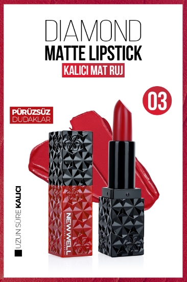 New Well Diamond Matte Lipstick 03| Gün Boyu Kalıcı