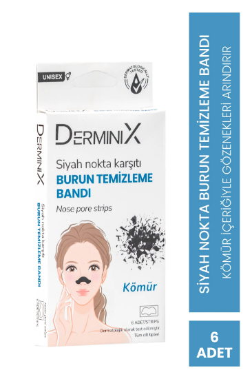 Derminix Siyah Nokta ve Burun Temizleme Bandı Kömürlü