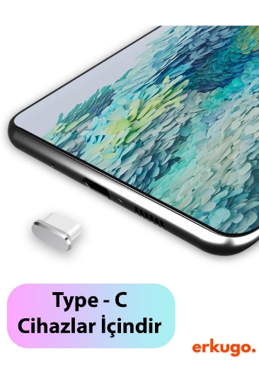 Type-c Toz Ve Kir Önleyici Şarj Soketi Koruyucu Tıpa-su Geçirmez Silikon Siyah