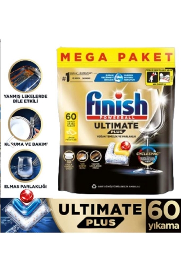 Finish Ultimate Plus Hepsi Bir Arada 60 Kapsül Lemon Bulaşık Maki