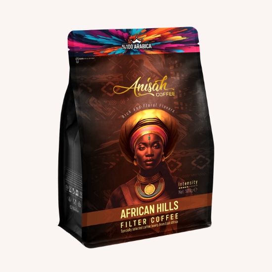 Anisah Coffee African Hills Doğu Afrika %100 Arabica Filtre Kahve | 500g | Orta Kavrum