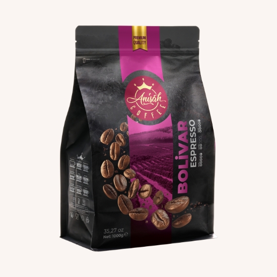 Anisah Coffee Bolivar Espresso Koyu Kavrulmuş (Dark Roast) Blend Kahve Çekirdeği | 1000g